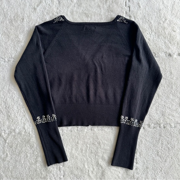 Vintage Candies black sequin embellished y2k cardigan, size large - Picture 5 of 5